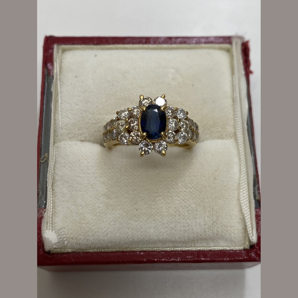 K18 サファイア0.86ct ダイヤ0.60ct リング 買取実績
